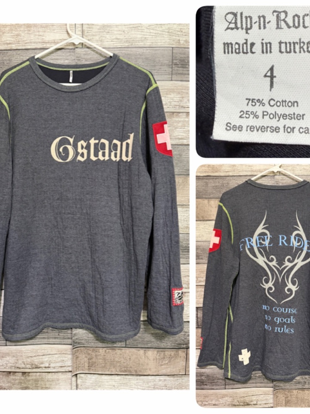 Alp N Rock Ostaad Free Rider Long Sleeve Shirt Men’s 4 Gray Ride The White Bull